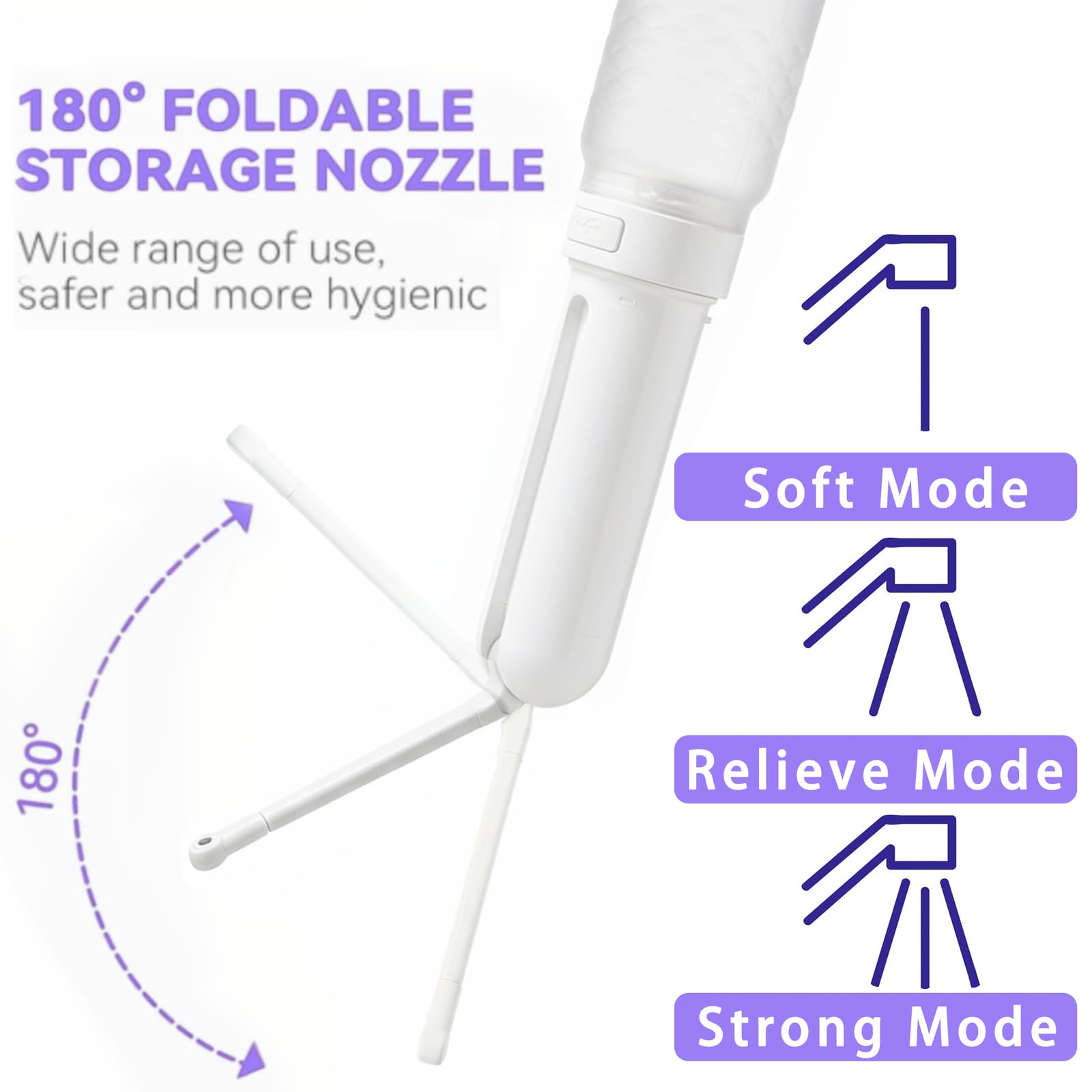 Bidet portatile per viaggi e servizi igienici 320 ml Bidet portatile ricaricabile con batteria da 800 mAh IPX7 impermeabile igiene personale pulizia post-partum cura per donne bambino anziano