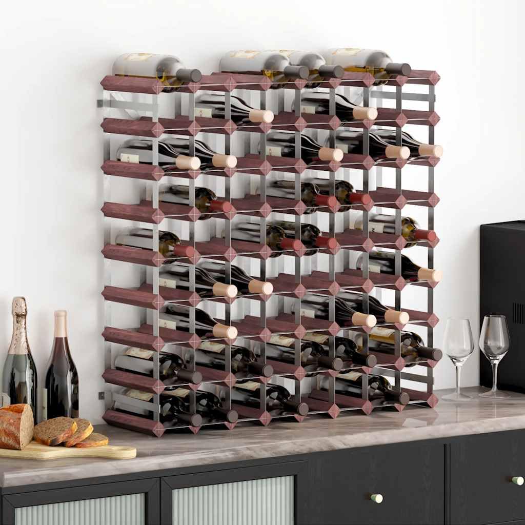 Étagère à vin pour salon et cuisine : présentoir rustique 72 bouteilles