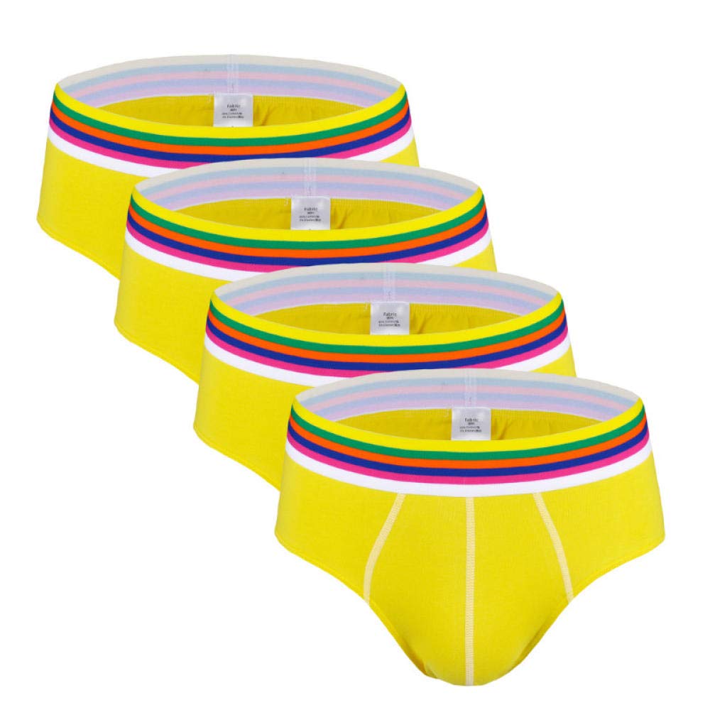 Boxer Shorts Mens Cotton U Convex Pouch Slip Sexy Men Briefs Red Green Blue Yellow Black (4 Of Pack)