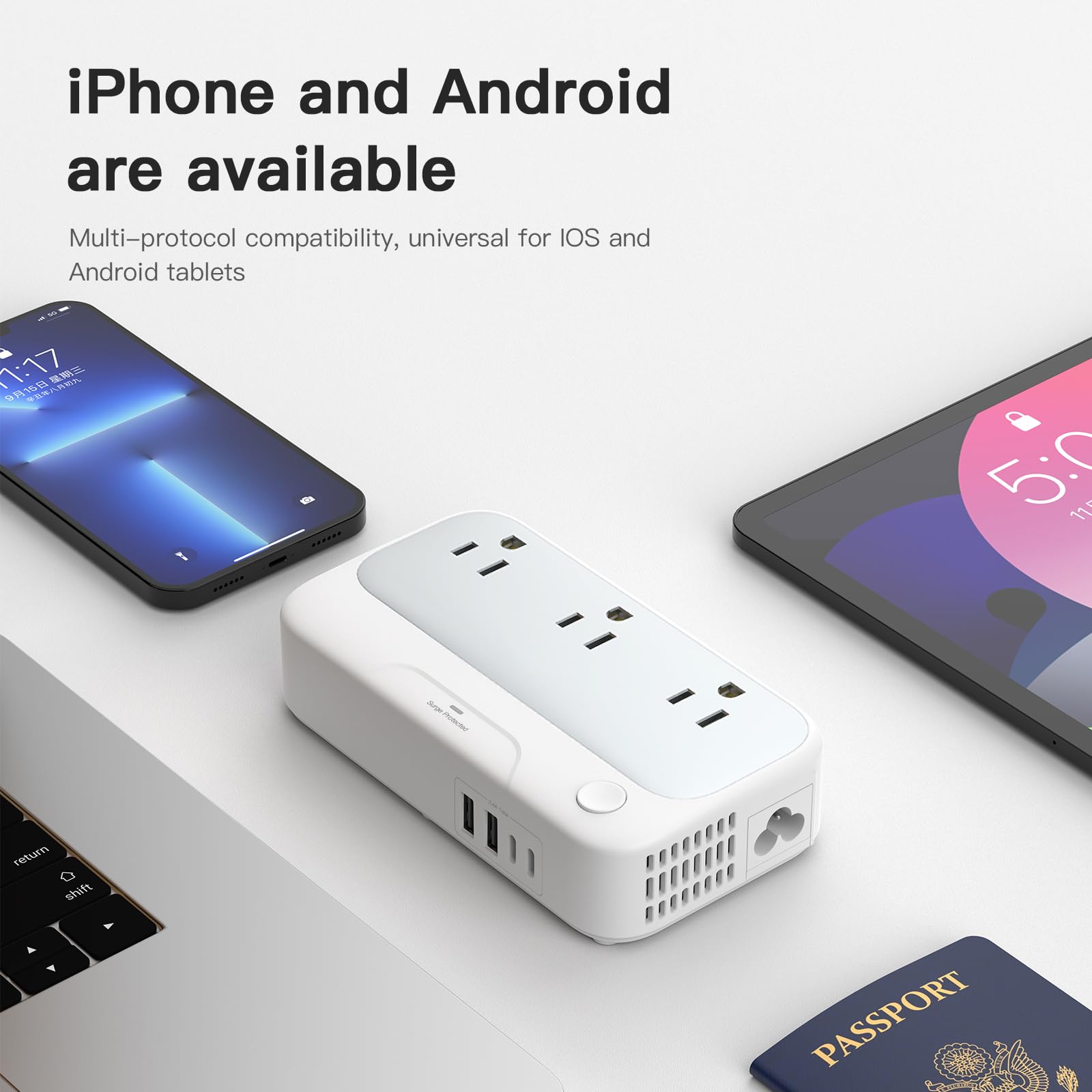 Convertitore di tensione universale da noi a Europa 220 V a 110 V Power Travel Converter Combo, adattatore europeo riduttore da 250 W 220 a 110 per Regno Unito Italia, Trasformatore da viaggio europeo