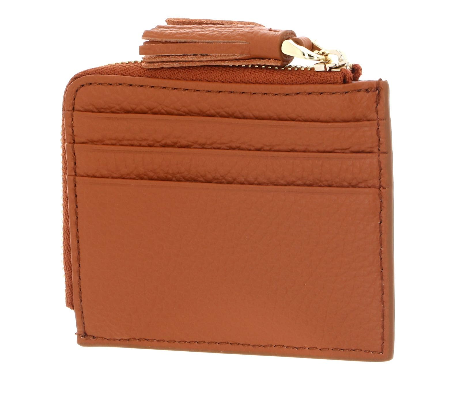 Coccinelle Pelle porta carte di credito Tassel Credit Card Holder Crab marrone chiaro