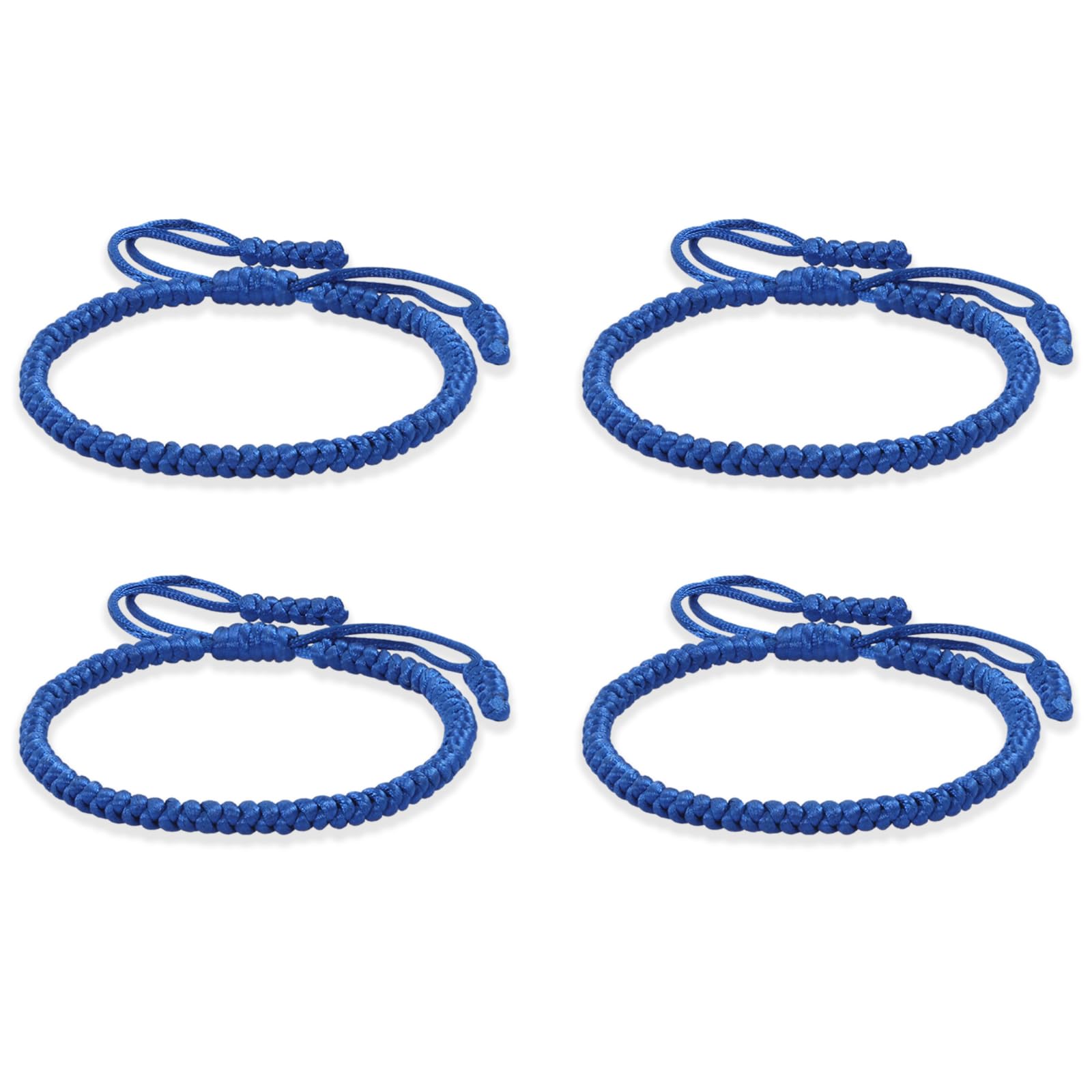 Blue Friendship Bracelets for Women, 4Pcs Blue Rope Knots Friendship Bracelet, Blue Friendship Bracelet Kit, Adjustable Woven Rope Knot, Blue Braided Bracelet, Blue Woven Friendship Bracelets