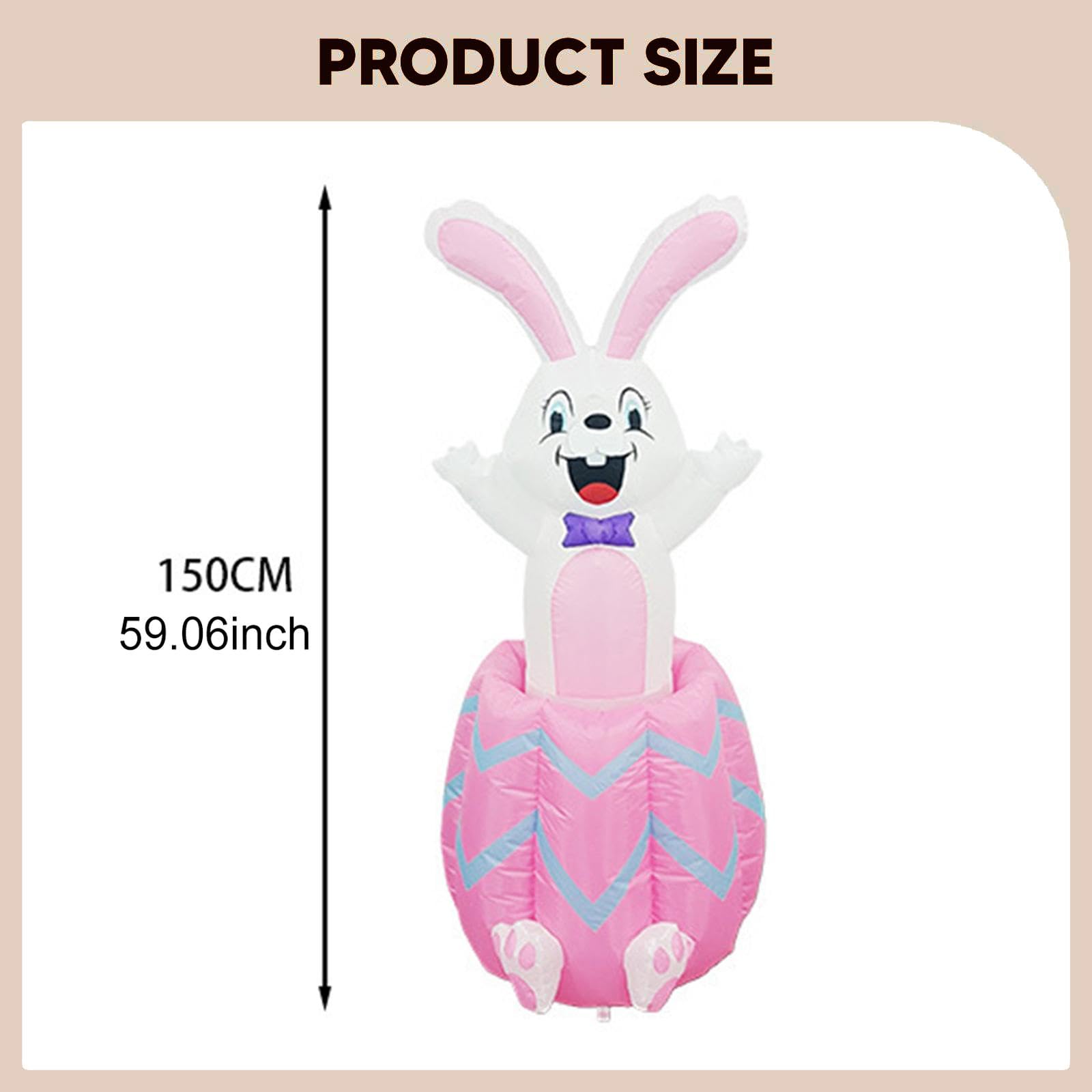 Colcolo Aufblasbarer Osterhase, 1,5 m Große Osterdekorationen, Oster-Urlaubsdekoration, Beleuchtete Osterdekoration für Garten, Terrasse und Rasen