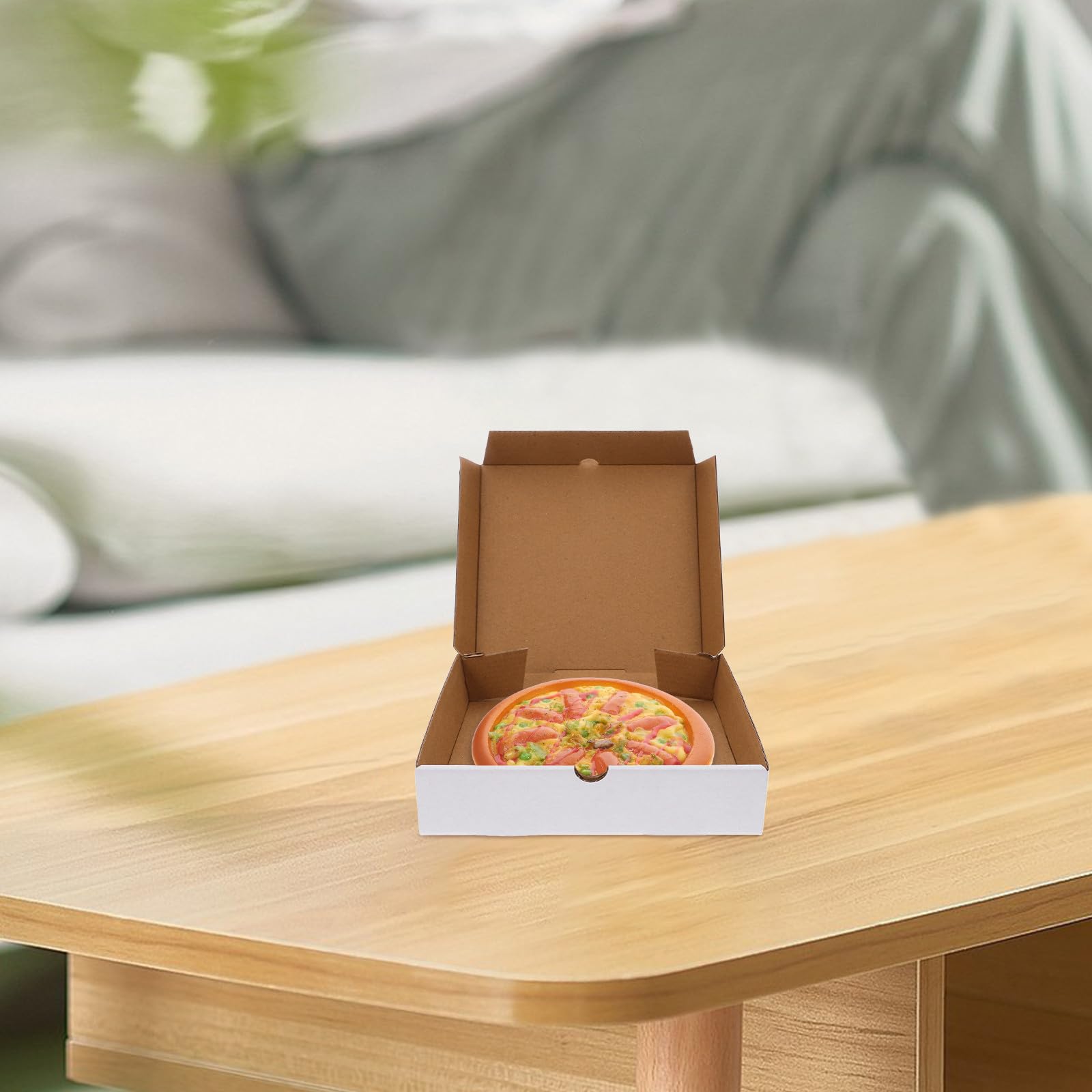 Abaodam 30 Unidades Cajas de Pizza Pequeñas de Papel Kraft Corrugado en Color Claro