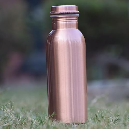 Miniatura 4 de Botella de agua de cobre puro de 32.1 fl oz, a prueba de fugas, sin juntas, sin BPA, con revestimiento de laca para beneficios para la salud de