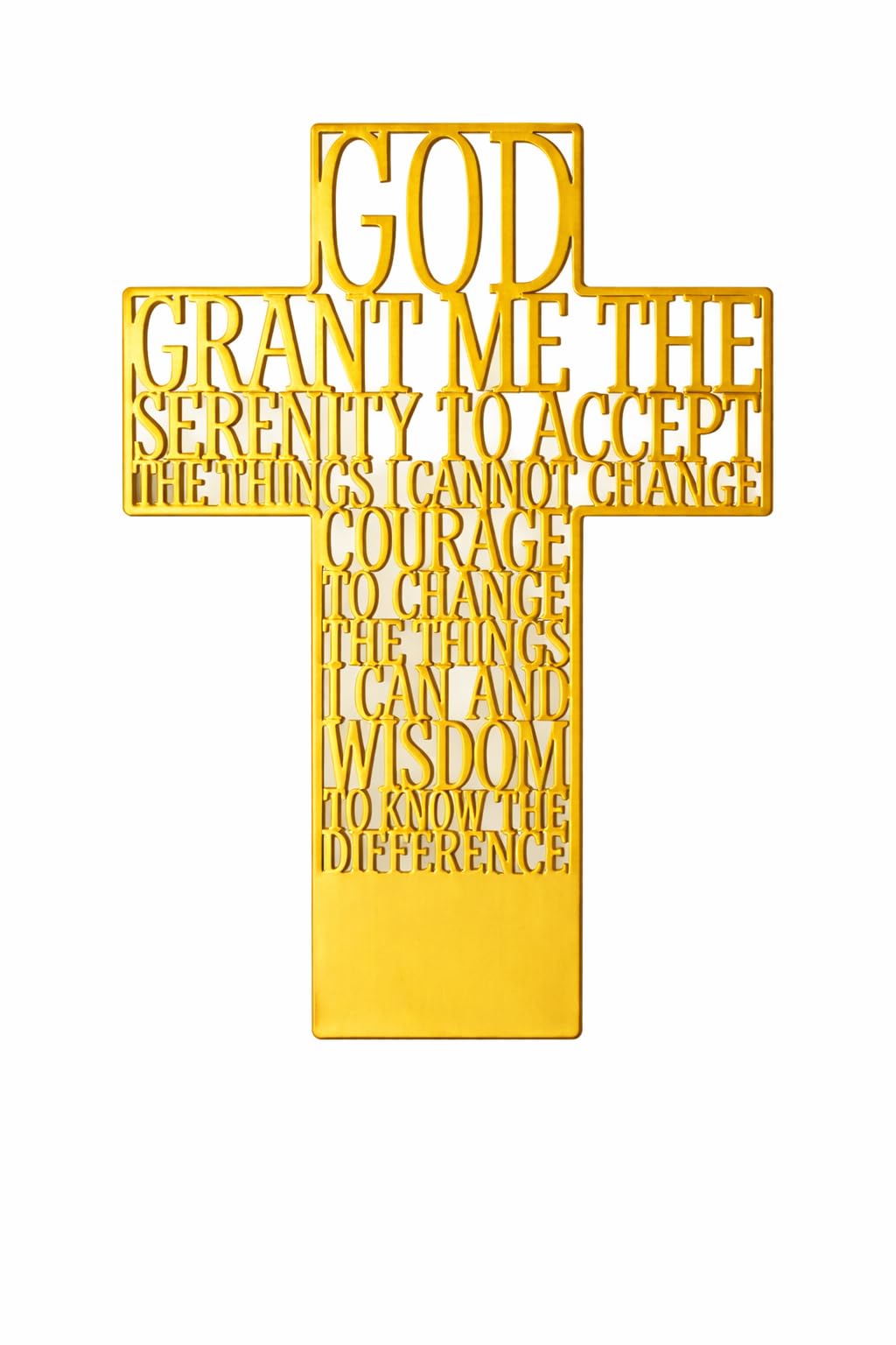 eBoutik - Serenity Prayer Gold Cross Ornament – Christian Gift for Women & Men – Decorative Religious Home Decor Inspirational Scripture Plaque – Faith Tabletop Cross House Decor