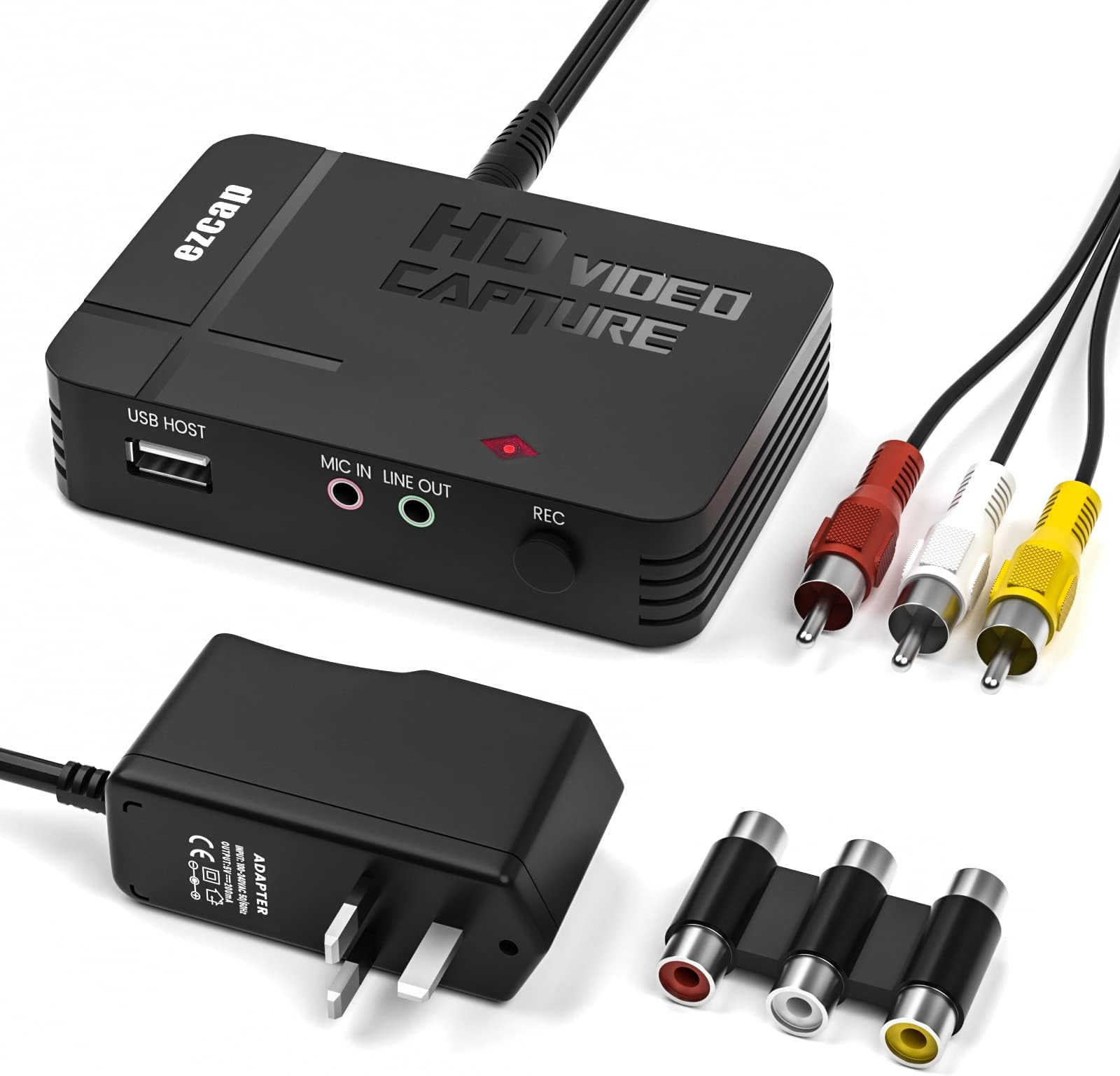 VHS to Digital Converter, Video to Digital Converter One Button Convert & Record Video from AV RCA Composite Video to HDMI 1080P, AV to HD Converter for VCR, VHS, DVD, Camcorder, Hi8, Gaming to TV