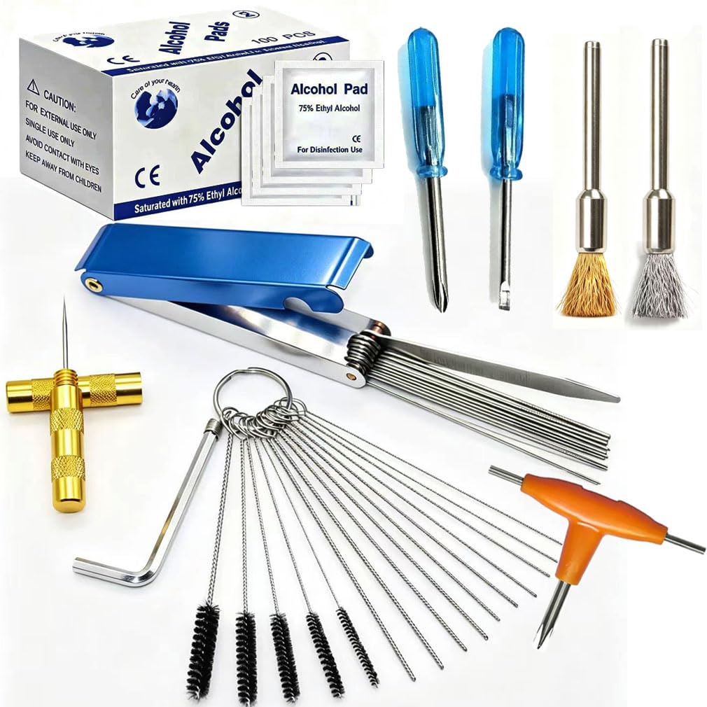 All-in-one Vape Atomizer Cleaning Kit,Brushes,Screwdriver,Alcohol Pads&Pins