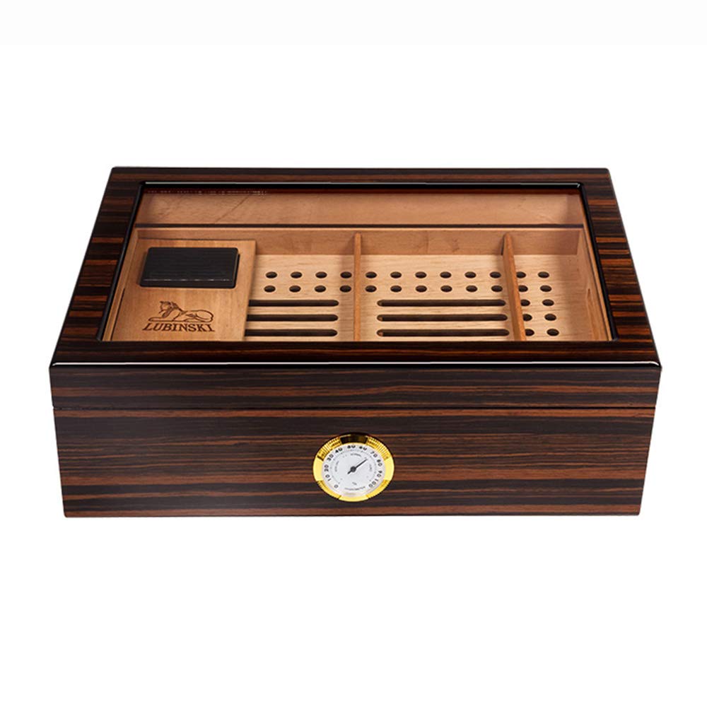 Buy LUBINSKI Cigar Humidor with Humidifier Hygrometer Holds 60 Cigars