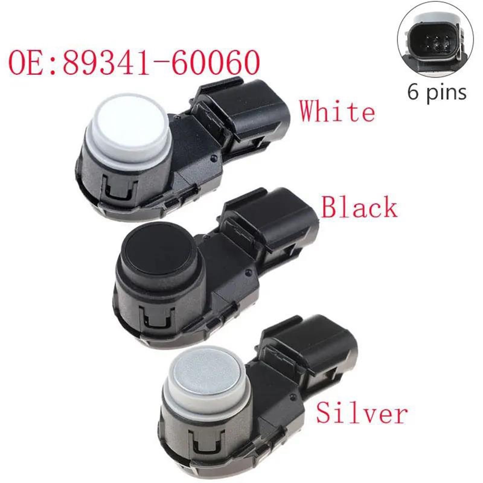 Aide Au Stationnement De Voiture Pour Toyota Pour Alphard Pour Mark X 2015-2019 89341-60060 8934160060 Capteur De Radar De Recul De Voiture Détecteur Radar Voiture Capteurs D'inversion(4PCS Black)