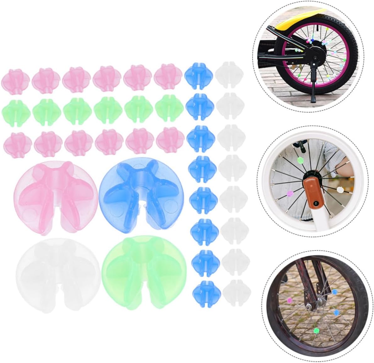 216pcs Glow- Dark Bike Wheel Beads Decorations for Boys and Girls Bike Accessories Led