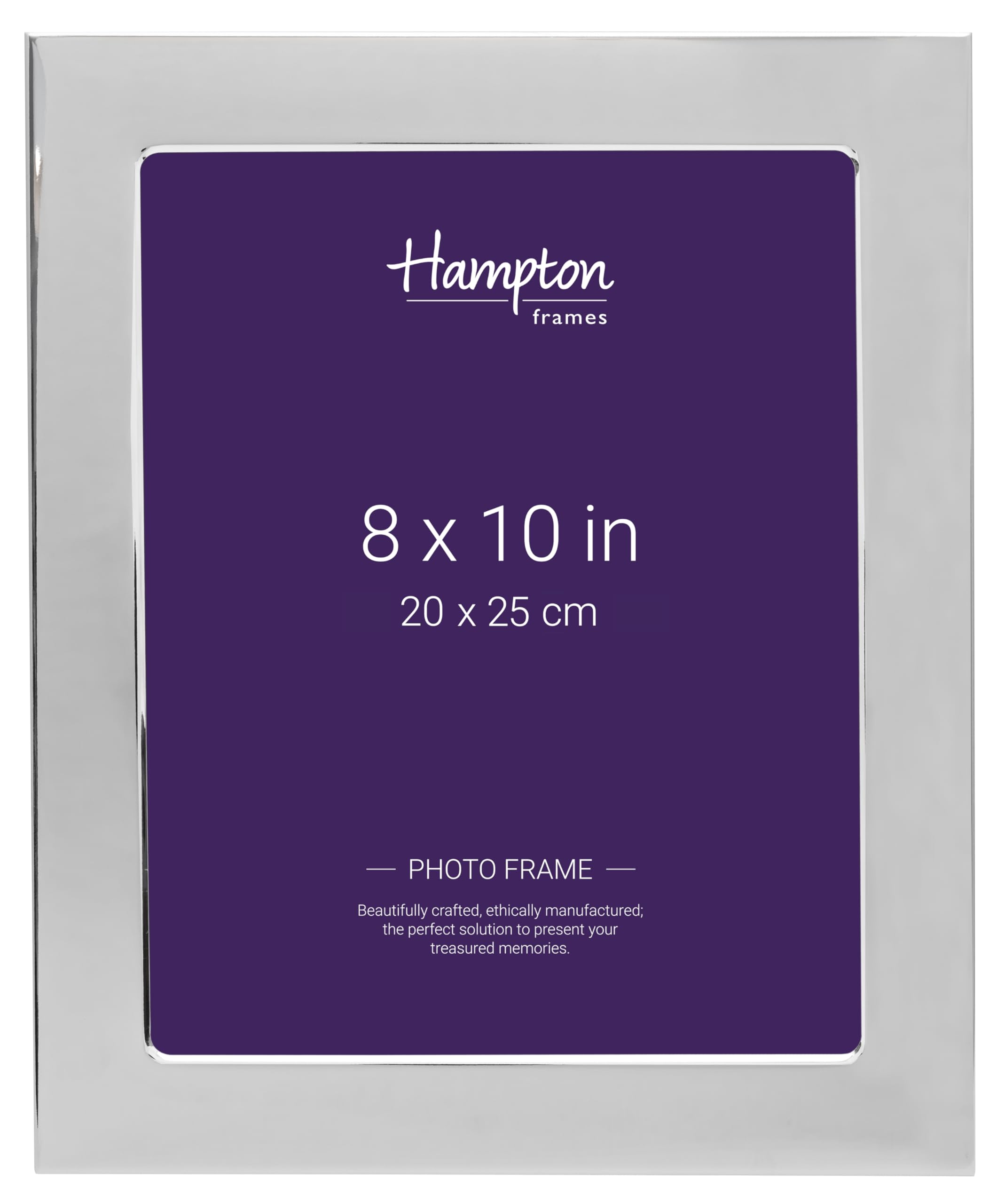 Hampton Frames Silver Windsor 8X10 (20X25cm) Engravable Picture Photo Frame With A Glass Aperture Win06080s