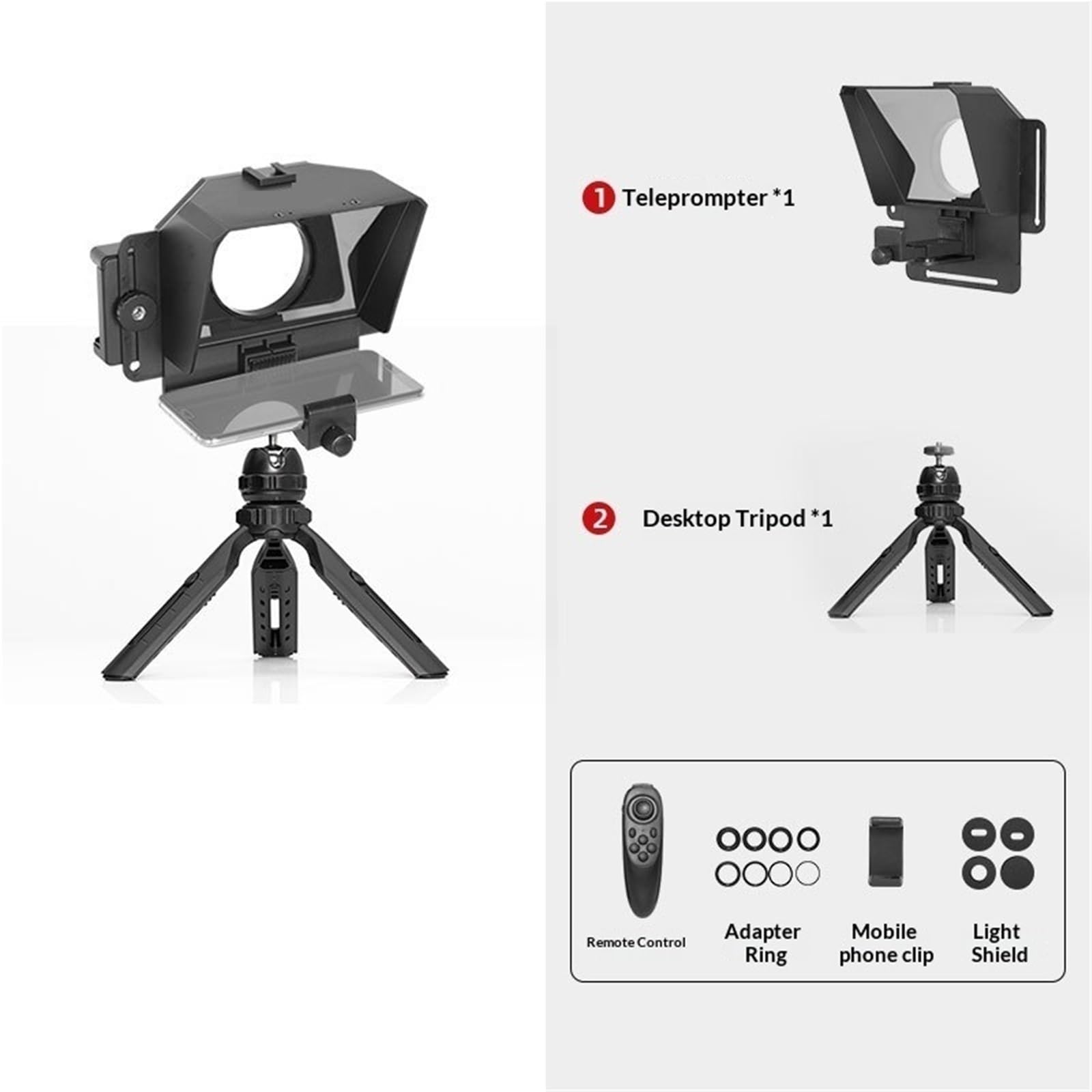 Teleprompter, Teleprompter-Smartphone Und DSLR-Aufnahme, Tragbarer Mini-Inscriber, Mobiles Video-Artefakt Mit Fernbedienung für Live-Streaming