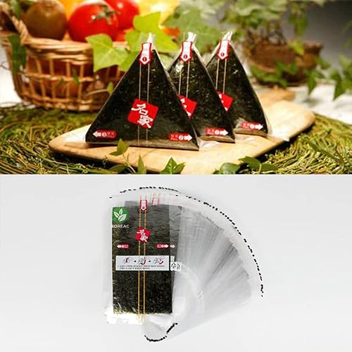 Miniatura 5 de KOREAC Myungga 100 hojas Envolturas de algas para bolas de arroz triangular Onigiri