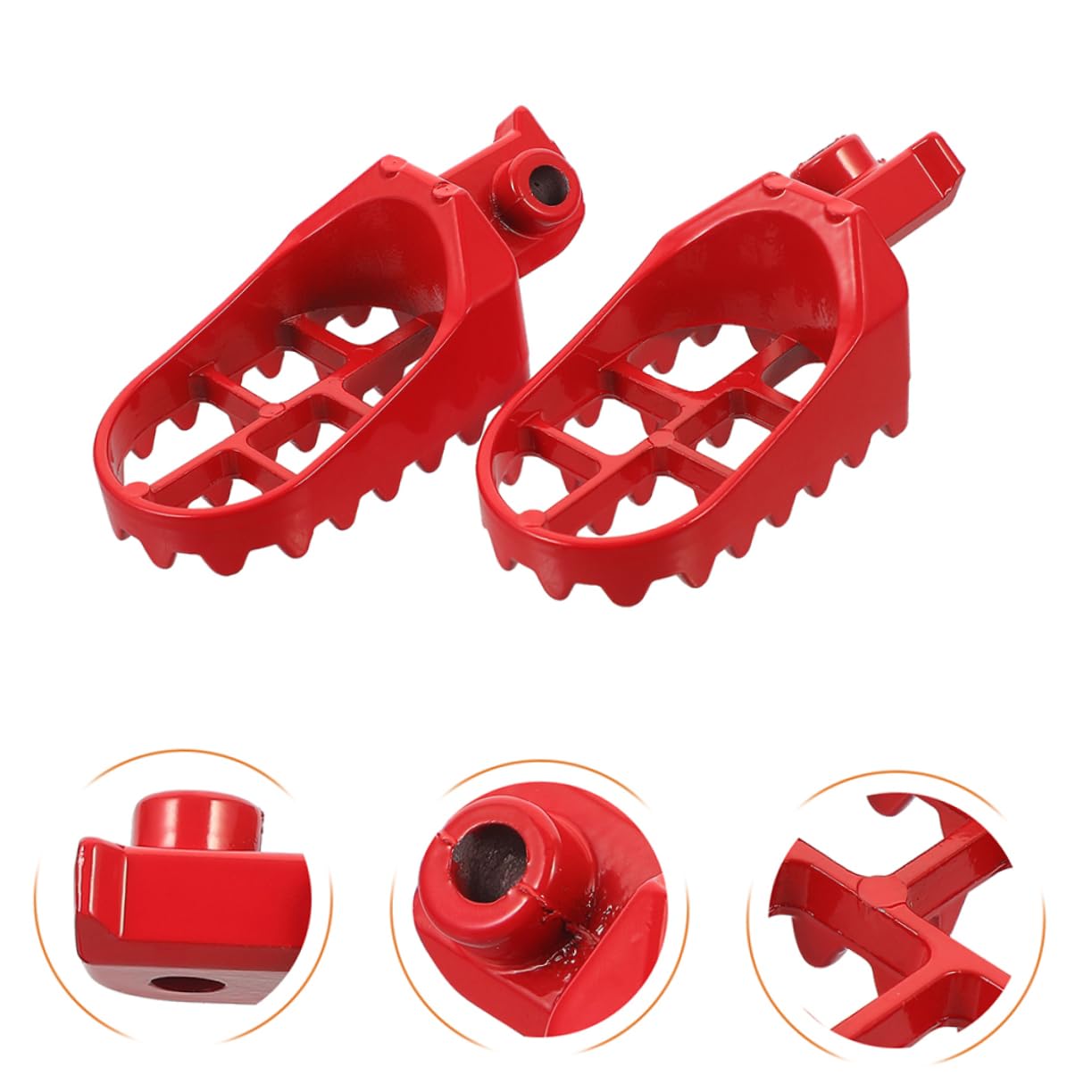 4 Estriberas de Aluminio Rojas para Pit Bike y Mini Bike, Cómodas para Apoyar los Pies, Diseño Atractivo para Jóvenes Pilotos y Niños