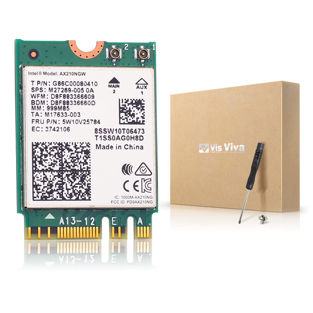 WiFi 6E-kaart M.2 AX210NGW Netwerkadapter, Intel AX210 Chip Bluetooth 5
