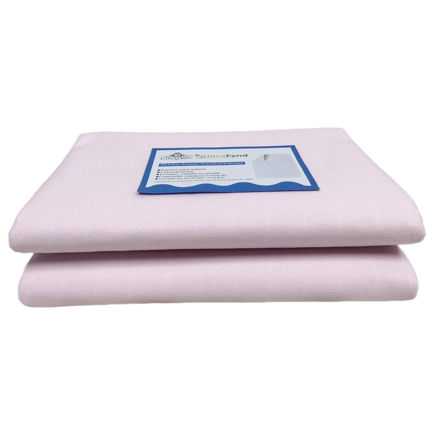 Gadgetking As Picture Pink Washable Absorbent Incontinence Bed Pads Mats Sheet Mattress Reusable Protector Protection Couch Sofa Chair Underpads Bed Wetting Night High Asorbency Soft Leakproof (Pink X 135Cm) 85Cm