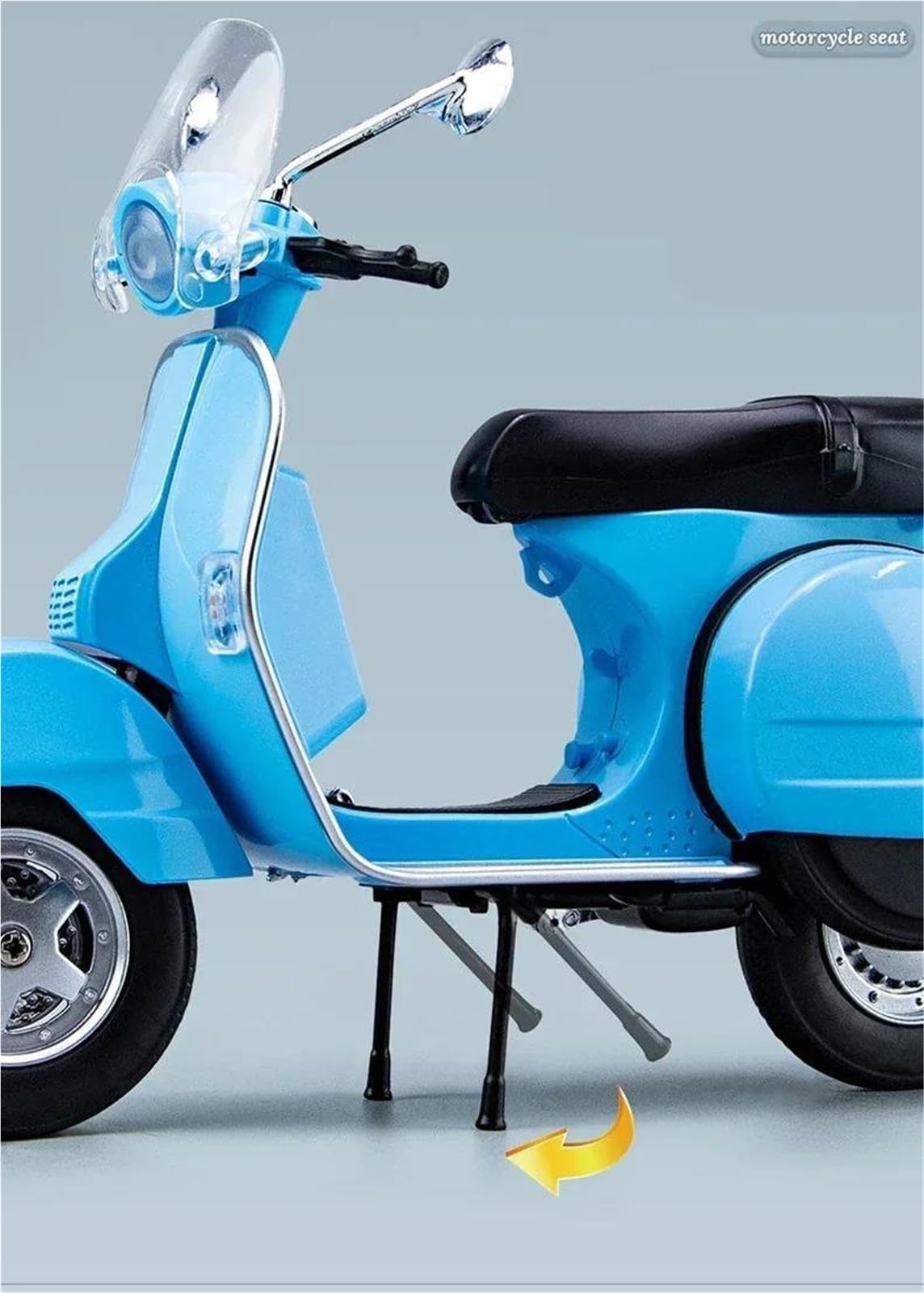 Modello di Giocattolo 1:10 per Vespa 125 Modello di Motocicletta per Il Tempo Libero in Lega Pressofusa Classica in Metallo Simulazione Suono E Luce Regali(Blue)
