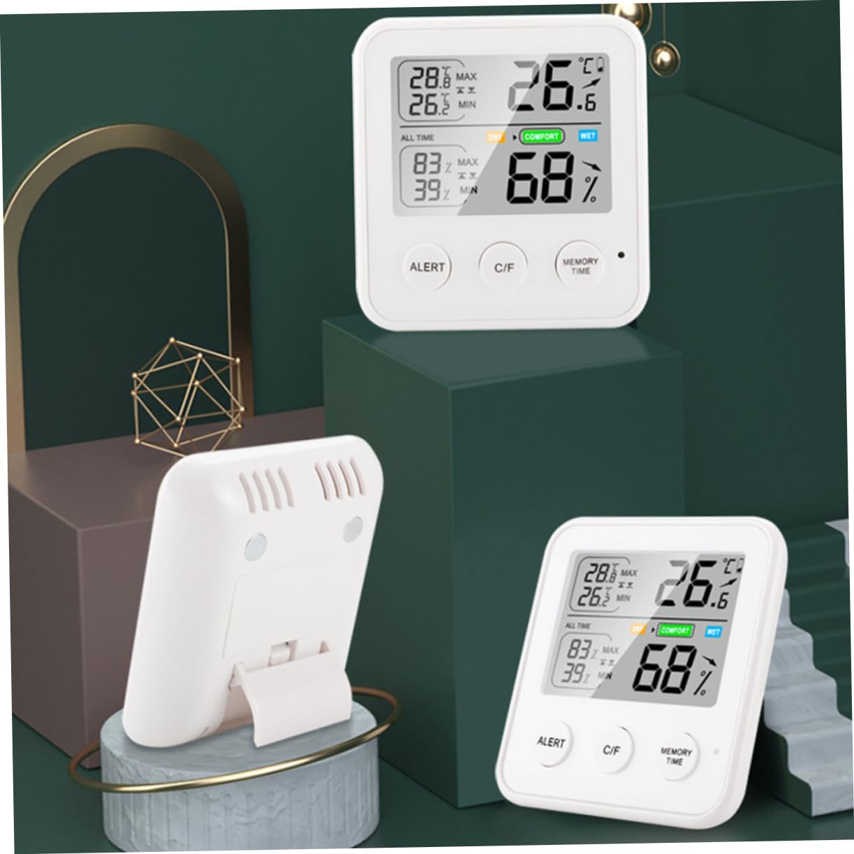 HANABASS 3piezas Digital De Temperatura y Humedad Higrómetro Interior Portátil Medidor De Precisión Para Hogar Oficina y Habitaciones Infantiles