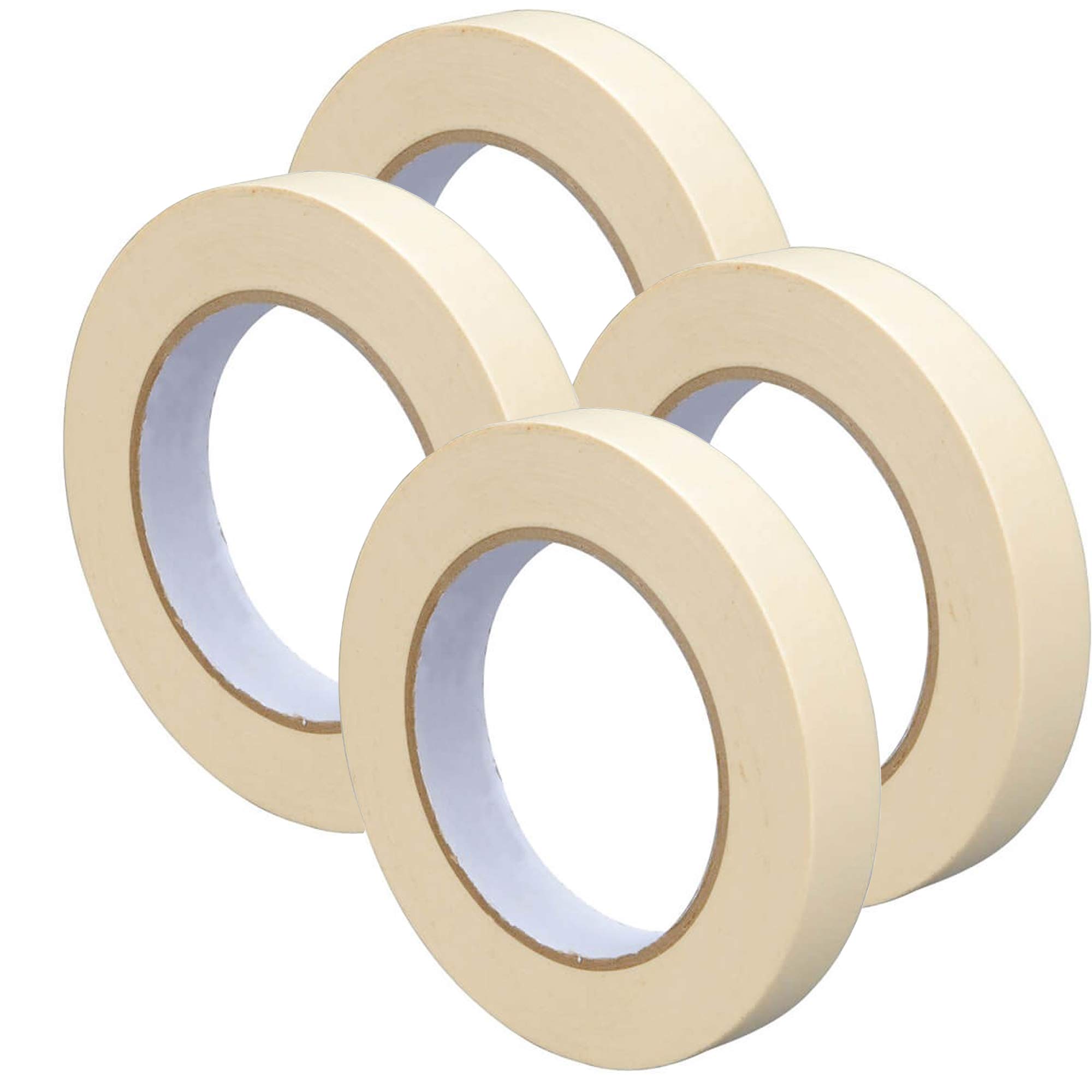Right Pack Masking Tape 24mm x 50m 4 Rolls | For Painting & Decorating | High Adhesion | Leaves No Residue | Indoor Use