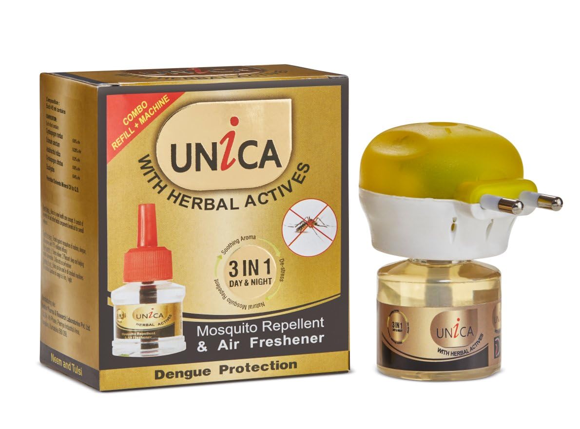 UNICA Natural Mosquito Repellent Refill Liquid with Herbal Actives - Pet & Baby Safe, 100% Natural with Neem, Tulsi & Eucalyptus - 2 Combo + 5 Refills for Day & Night Protection-image-23