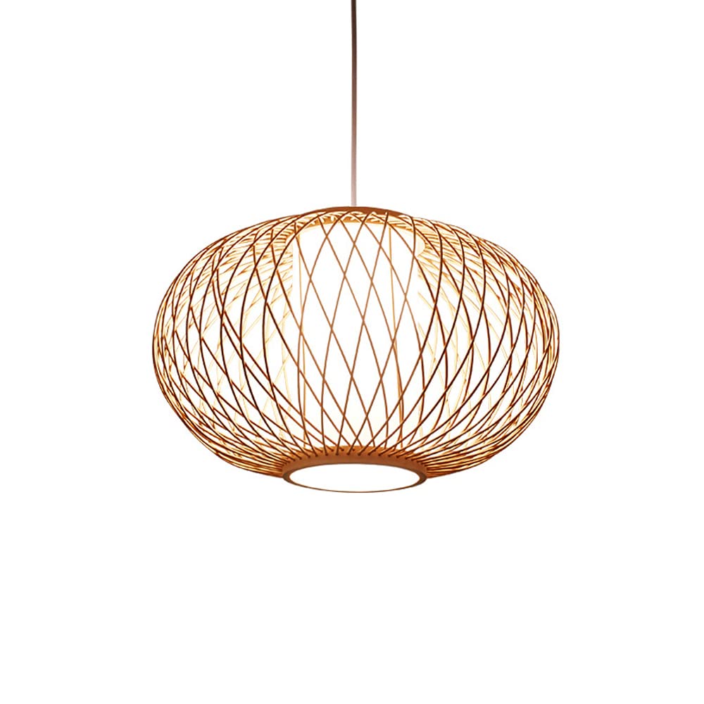 Lampe suspendue en bambou tressé anti-éblouissement pour restaurant