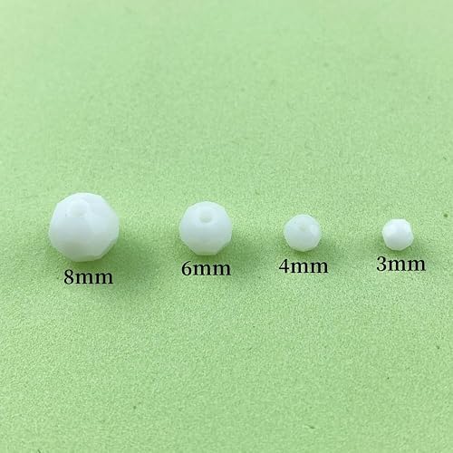 Miniatura 9 de 100 cuentas redondas de cristal de 0.315 pulgadas (0.315 in), cuentas espaciadoras para hacer joyas, pulseras, aretes, collares, campanillas de