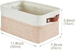 DECOMOMO Storage Baskets for Shelves Durable Small Storage Bins, Beige and White – Pack of 6
