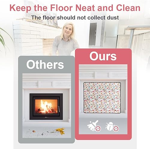 Miniatura 3 de Funda de chimenea de 39 x 32 pulgadas para interior de chimenea que detiene la pérdida de calor, manta de chimenea para invierno y verano,