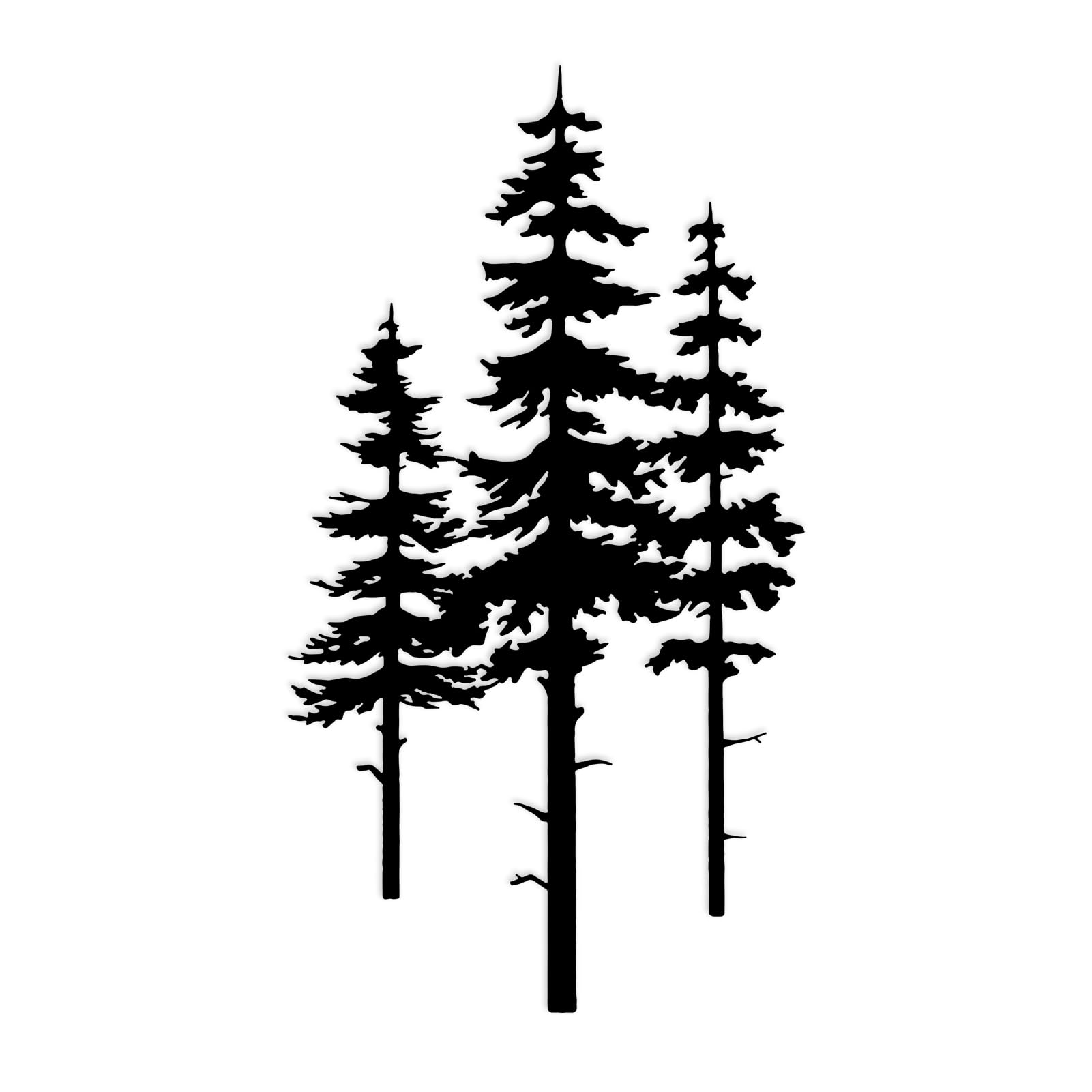 Jidecor Metal Pine Tree Wall Art Decor, Nature Home Decor, Cedar Trees Metal Sign, Wall Decorations for Living Room, Forest Decor, Nature Lover Gift (Black)