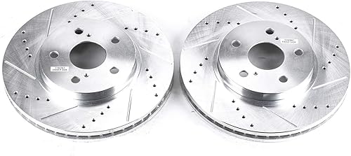 Miniatura 4 de Power Stop JBR972XPR Par de rotores perforados y ranurados de evolución delantera para Lexus IS250, Toyota Avalon, Toyota Camry, Toyota Sienna,