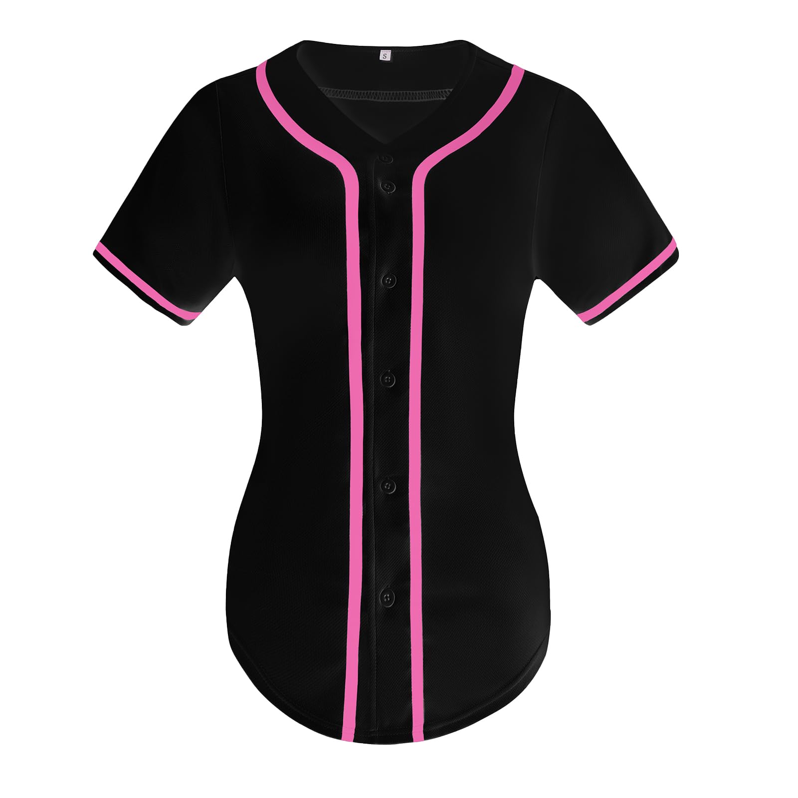 Yuji Itadori Women Baseball Jersey Softball Shirt Button Down Short Sleeve T-Shirts V-Neck Tops Hip Hop Sports Clothes