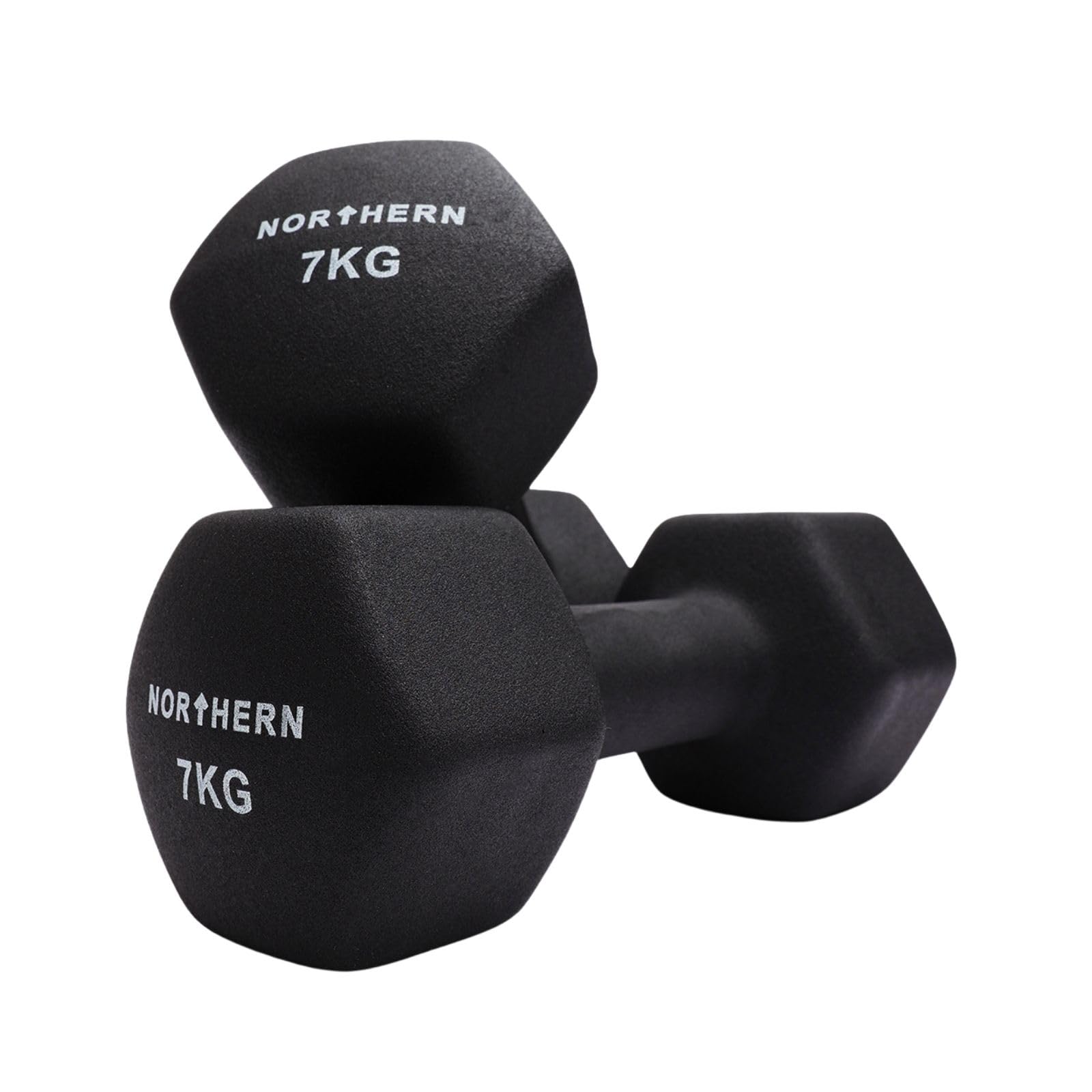 NORTHERN Neoprene Hex Dumbbell Pair for Home Gym, Anti-Roll Non-Slip Weights for Aerobic Exercise, Strength Training, Pilates, Muscle Toning, Physiotherapy & Fitness Workouts