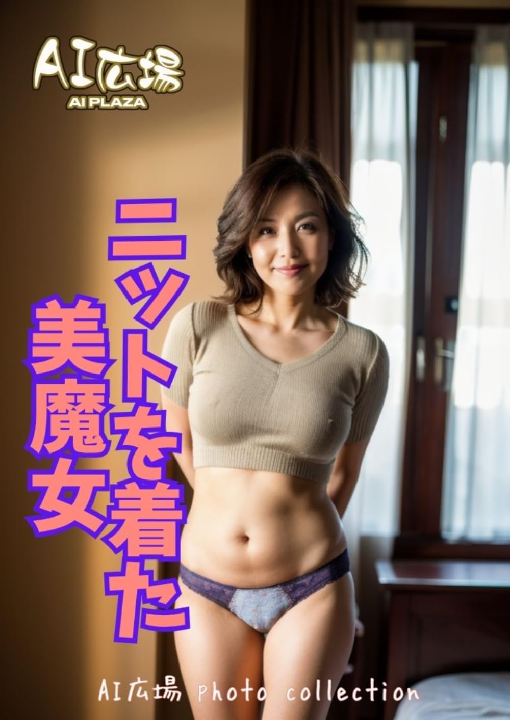 AI広場写真集　ニットを着た美魔女