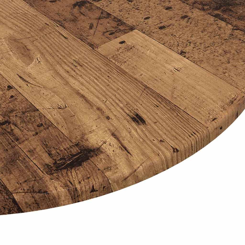 Plateau de table rond pour l'extérieur - Aspect bois recyclé - Résistant aux intempéries - 1,5 cm d'épaisseur - Design moderne et durable - Plateau de table de jardin de rechange pour terrasse
