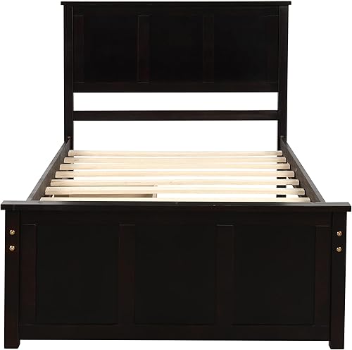 Miniatura 9 de Bellemave Cama individual con cajones, plataforma de madera con cabecero y estribo, cama capitán de madera para niños, niñas, niños, adolescentes,