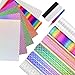EHDIS Papier Vinyl Adhesif Holographique, 12 x 12 pouces, Vinyle Adhesif pour dans Les Travaux Manuels et La Décoration de La Maison, Série d'écailles de poisson
