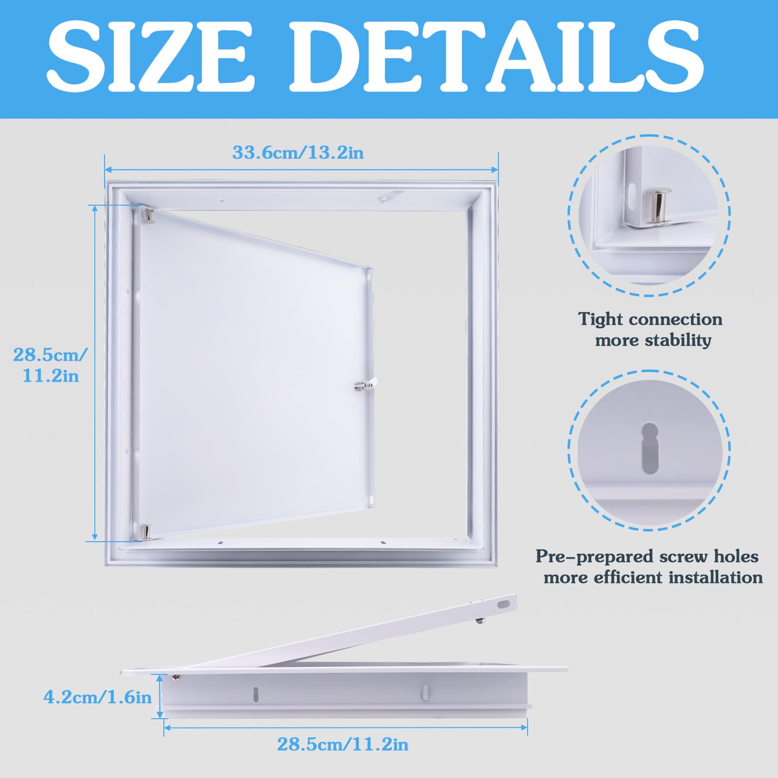 Haohai Access Panels, Metal Drywall Access Panels, Access Door 12×12 inch, Access Panel for Drywall Ceiling, Plumbing - Image 2