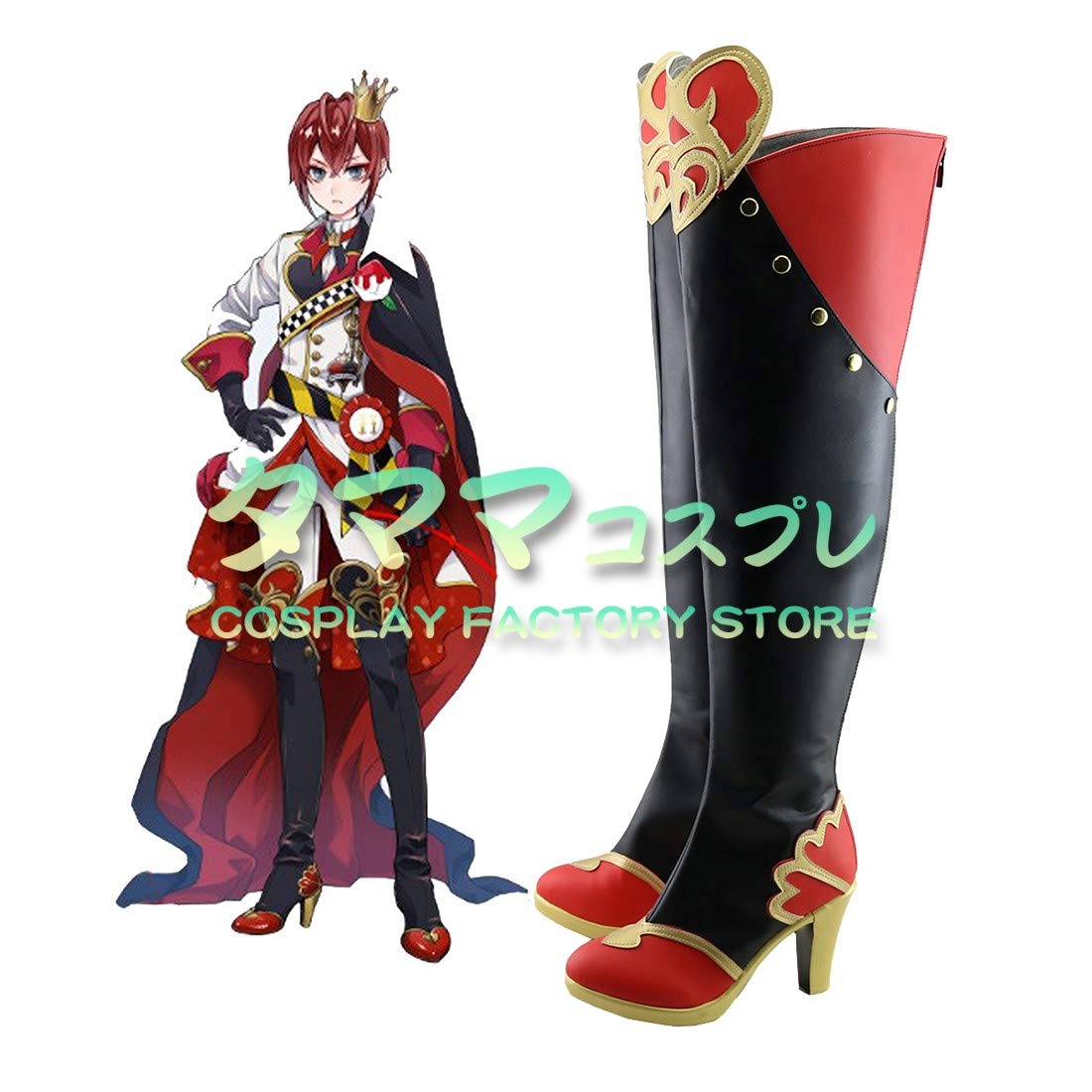 ツイステッドワンダーランド　リドル•ローズハート寮服 コスプレ衣装+靴（ブーツ） ハーツラビュル寮 リドル・ローズハート Riddle Rosehearts