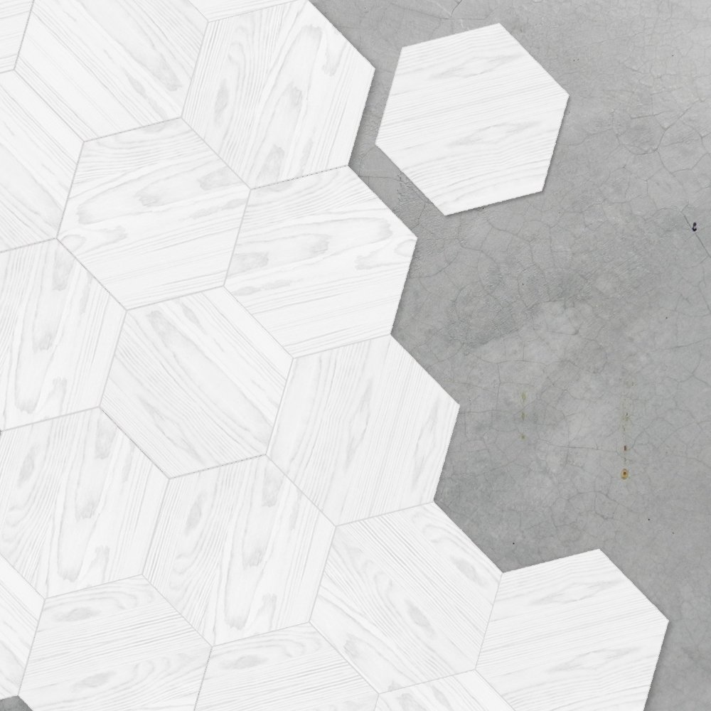 Alwayspon 30Pcs Peel&Stick Hexagon Non-Slip Wood Effect Vinyl Floor Sticker, 7.9x9.1 Self-Adhesive Wallpaper Wall Sticker for Living Room Kitchen Bathroom Home Decor, White Wood