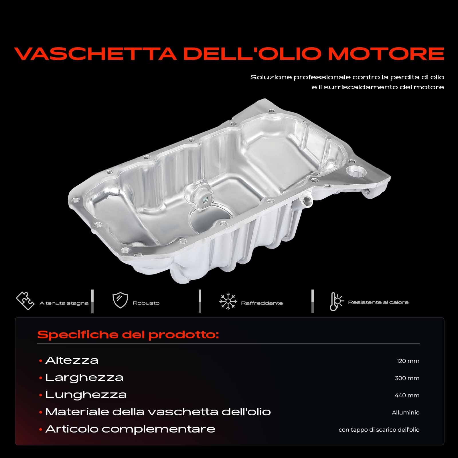 Frankberg Coppa dell'olio 1004454 | Compatibile con: C-Max II DXA/CB7 DXA/CEU, C-Max DM2, S40 II 544, Fiesta V JD JH, Mondeo IV Berlina BA7, V50 545