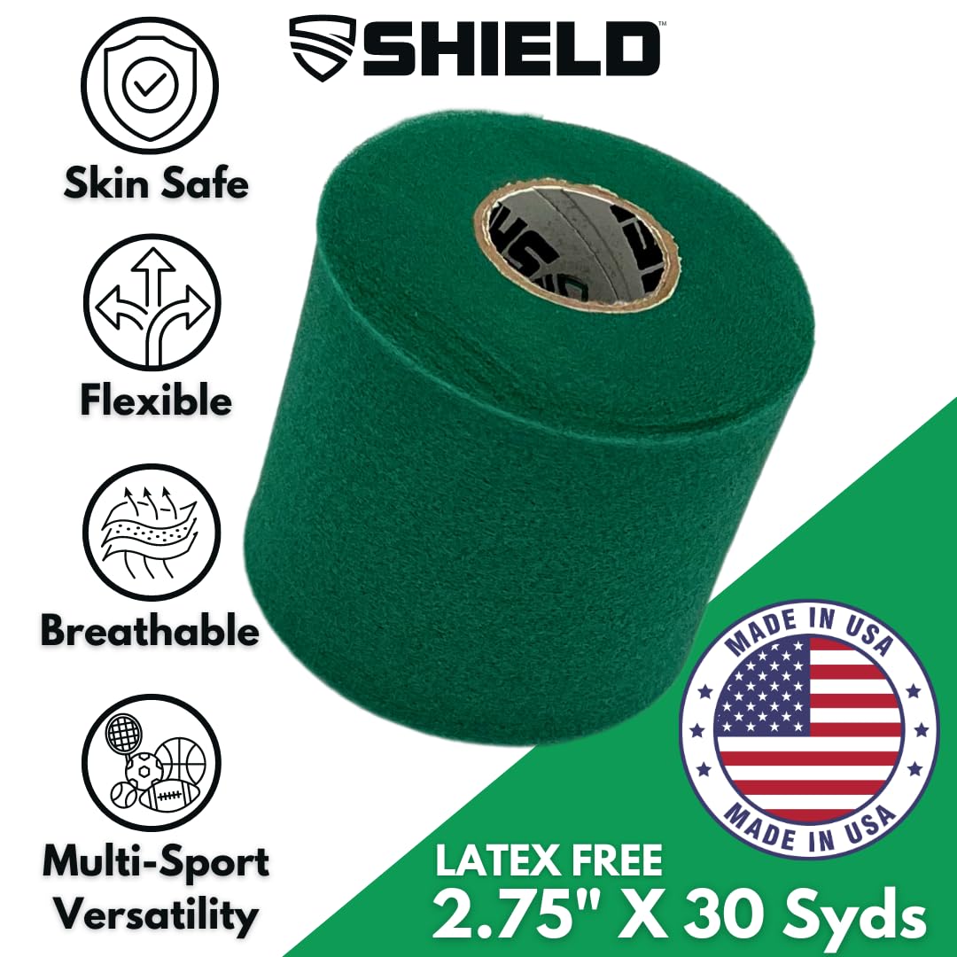 Shield Athletic Pre-Wrap | Barrera de espuma para protección de la piel, flexible y transpirable (verde)