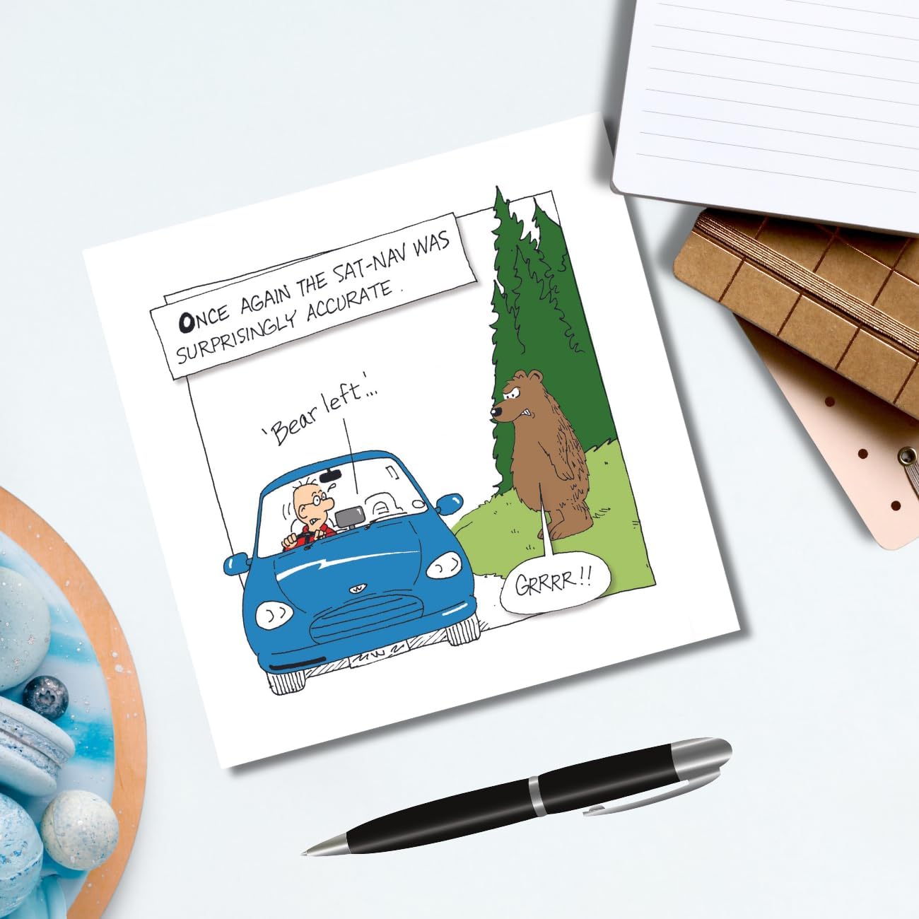 Emotional Rescue Humorous Birthday Card, Bear Left, Funny, Humour, Sat-Nav Birthday, Greetings Card, 163x163mm, Birthday Card for Him, multi, NL1767