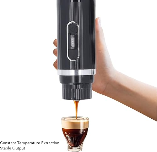 Miniatura 2 de ZJchao Cafetera portátil, cafetera autocalentable inalámbrica, cafetera de viaje, cafetera de café portátil con base de cámara de cápsula y cuchara