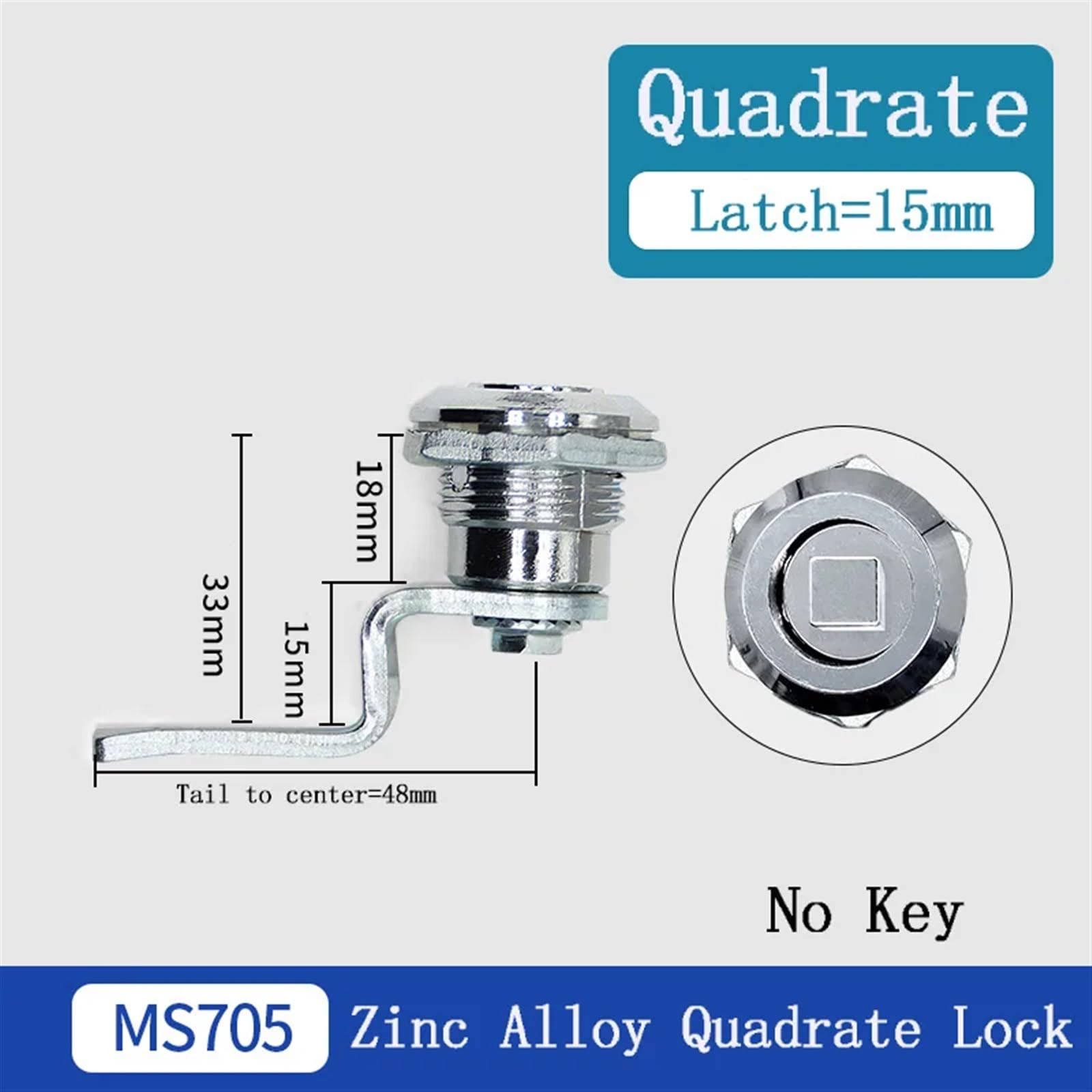 Serratura elettrica for armadio elettrico a triangolo/quadrato/profilo alare MS705-18 in lega di zinco, scatola contatore elettrico, serratura a camma, cassetto, serratura di qualità (Size : 3sets-qu
