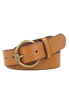 Frye Women's 32MM Leather Belt, Tan Emboss, Small at Amazon