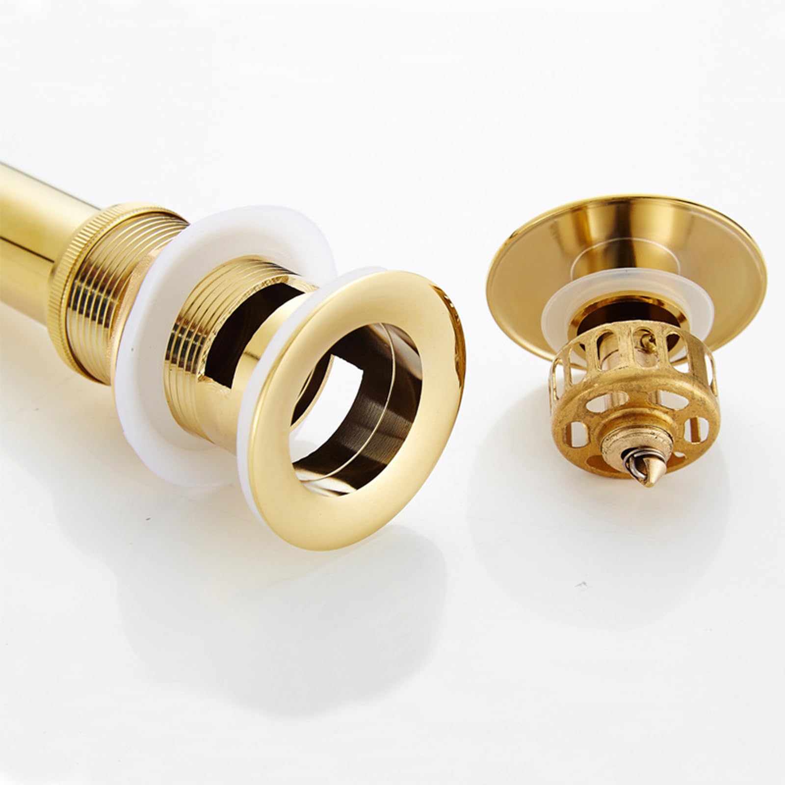 Piletta Bidet Click Clack, Oro, Piletta di Scarico Lavandino, Piletta Click Clack Universale, Rubinetto Tutto in Rame,Oro,Ci Sono dei Buchi