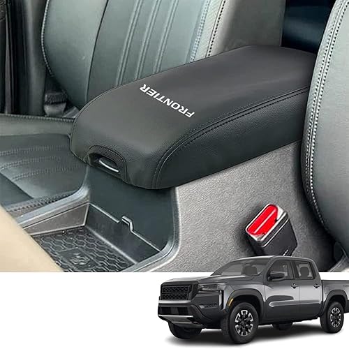 Bmolpt Accesorios interiores personalizados para Nissan Frontier 2022 2023, funda de cuero para reposabrazos central, cojín protector de