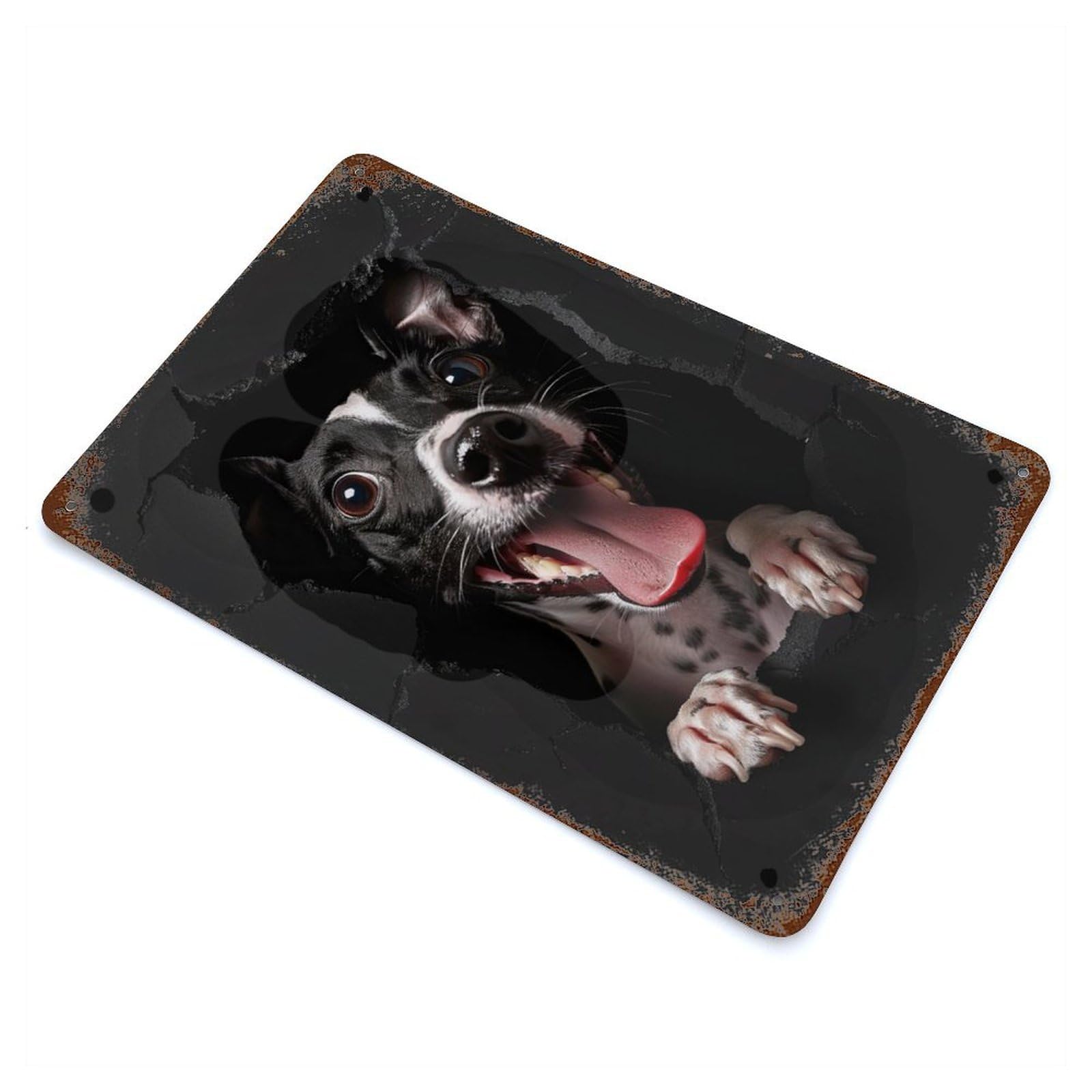 Garage Style Italian Greyhound Rust Effect Tin Sign 11.8"x7.9", Industrial Home Decor for Bar And Workshop