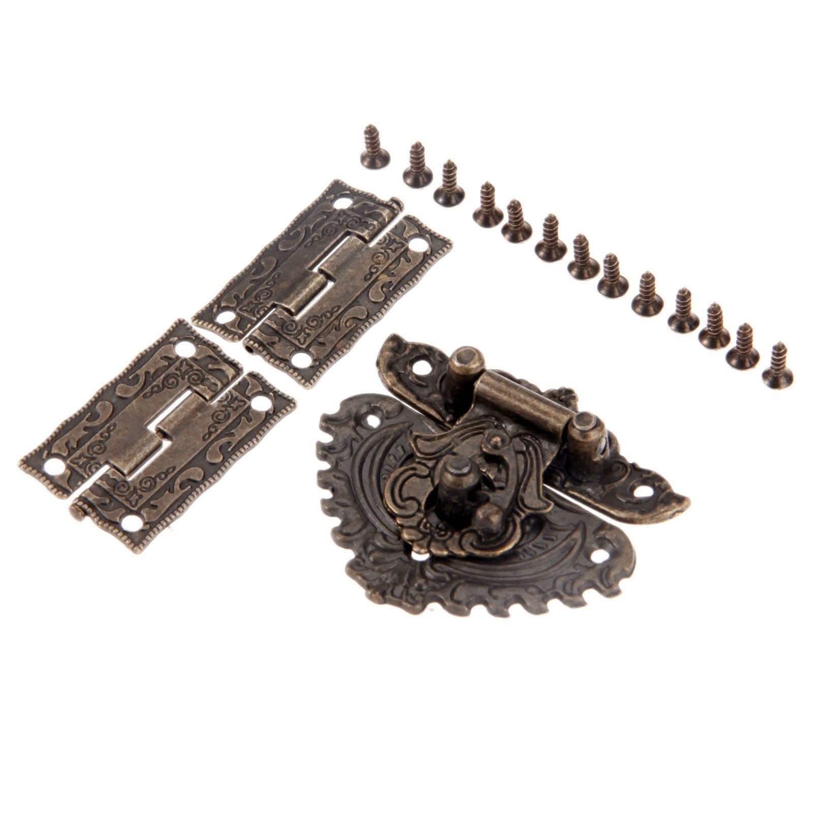 NVSFZGIYG Latch Lock Antique Bronze Furniture Hardware Box Hasp Toggle Buckle Decorative Cabinet Hinges for Jewelry Wooden